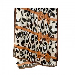 New European and American leopard print bow-knotted long scarves, versatile, high-end thin outerwear shawls for women, wholesale.