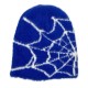 European and American Faux Mink Fur spiderweb jacquard knitted hat, trendy pullover, stylish and casual unisex hat.