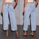 2025 New Stretch Trousers: Washed High-Waisted Jeans: Fashionable, Casual, and Versatile Wide-Leg Jeans for Women