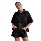Amazon Foreign Trade Cross-Border 2025 Summer European and American women's casual retro loose shirt and denim shorts set
