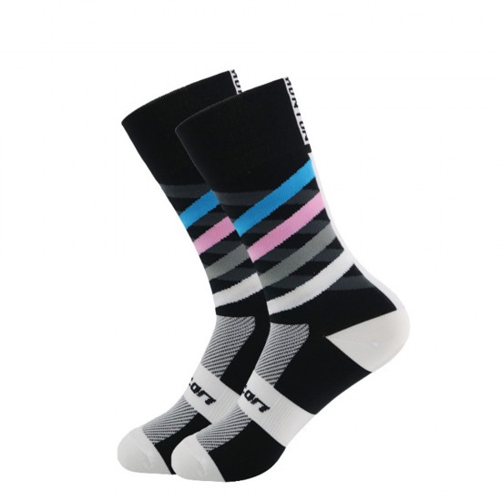 Men's cotton socks, summer black and white sports socks, sweat-wicking heel protection, deodorizing basketball socks
