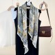 Spring and summer, fashionable, youthful, new thin silk scarves for moms, holiday gifts, niche retro secret forest print scarves.