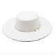 2021 autumn and winter new cross-border thickened men's and women's hat 10cm wide-brim wool felt flat-top hat