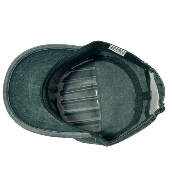 Cross-border washed cotton retro large-head circumference flat-top hat for men, outdoor hat with enlarged and darkened soft top and sun visor