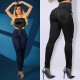 Factory direct cross-border 2025 new strappy slim-fit skinny jeans for women, high-waisted, slimming, hip-lifting trousers in stock
