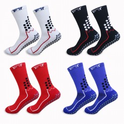 Mid-length non-slip football socks with towel soles, thickened adult outdoor sports stockings, manufacturer wholesale, with adhesive for anti-slip performance
