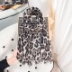 Classic European and American autumn and winter faux cashmere leopard print scarf, Japanese and Korean women's fashionable outerwear scarf