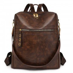 New Cross-Border Retro Women's Soft Leather Multifunctional Shoulder Bag, Simple and Versatile, Large Capacity Wholesale Backpack