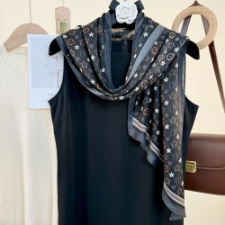 Light Luxury Retro Star Floral Print Scarf, Korean Trendy Design, Women's Fashion Thin Shawl, INS Style