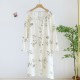 New spring and autumn women's pajamas, pure cotton double-layered gauze yarn-dyed jacquard long-sleeved, summer retro two-piece loungewear set New spring and autumn women's pajamas, pure cotton double-layered gauze yarn-dyed jacquard long-sleeved, summer retro two-piece loungewear set